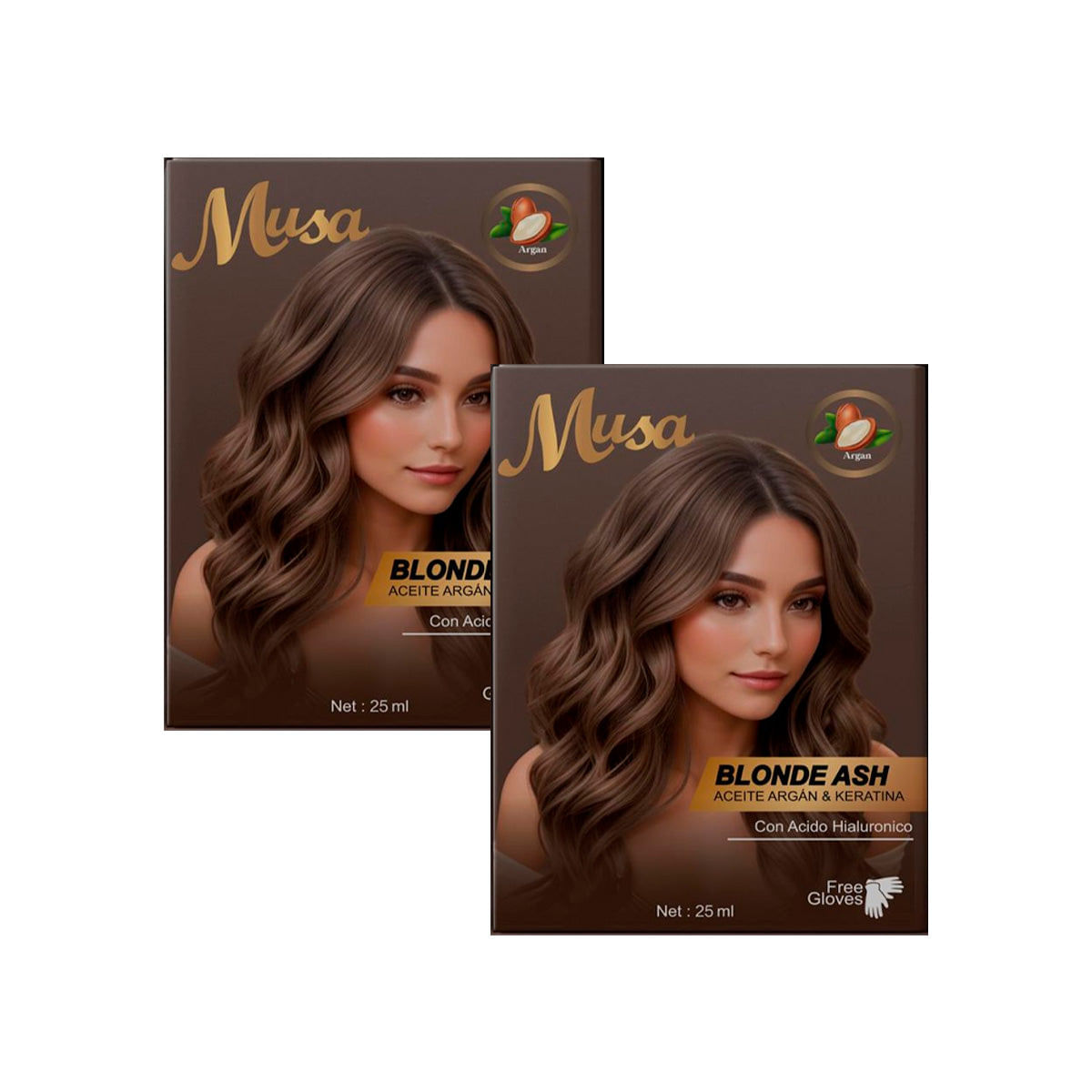 Shampoo Tinte Cenizo 7.1 25mlx10 en Sachets Musa 2 und