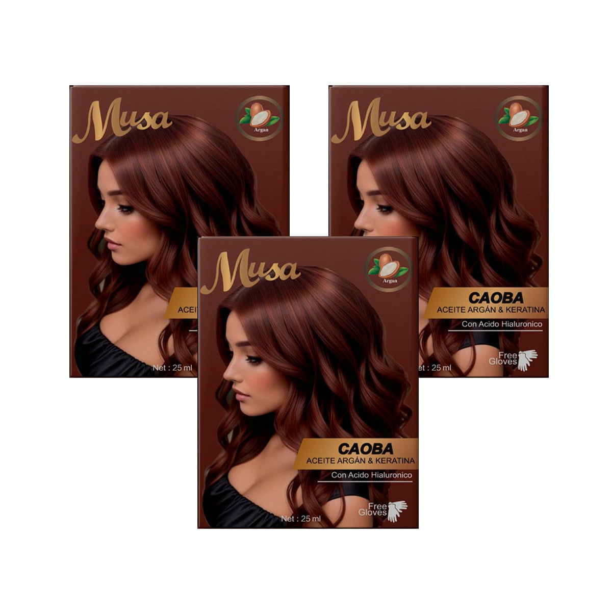 Shampoo Tinte Caoba 4.43 25mlx10 en Sachets Musa 3 und