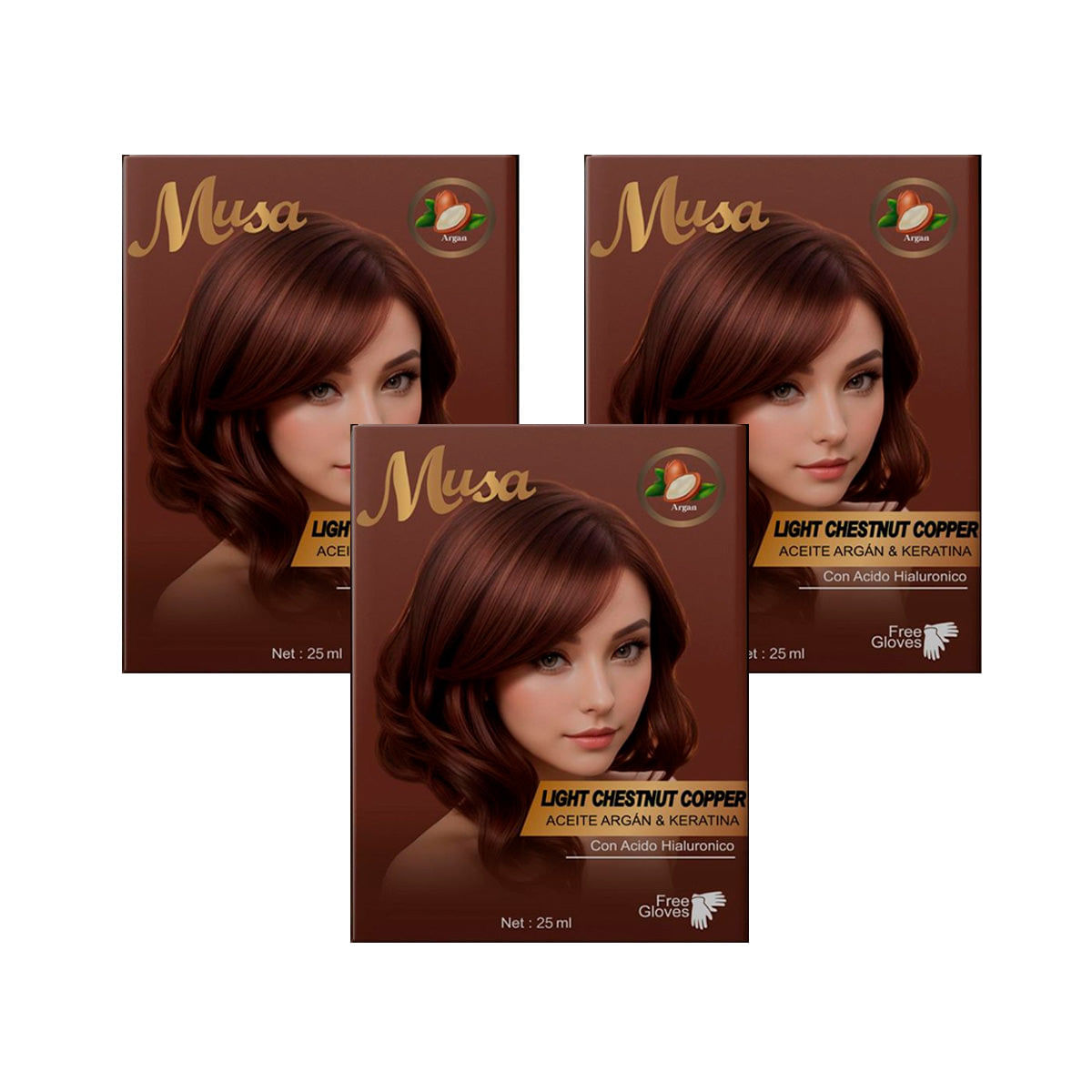 Shampoo Tinte Castaño Claro 5C 25mlx10 en Sachets Musa 3 und