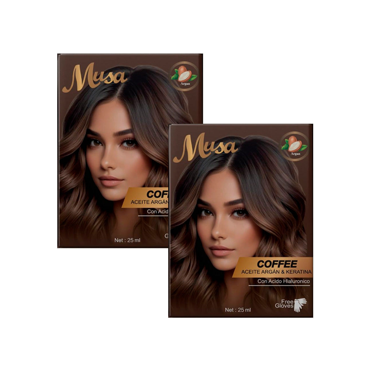 Shampoo Tinte Cafe 1B con Argan 25mlx10 en Sachets Musa 2 und