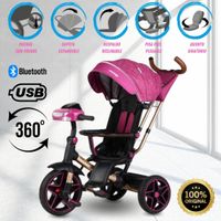 Triciclo Giratorio 5 en 1 «NOVA NEW» USB Bluetooth Dark Pink