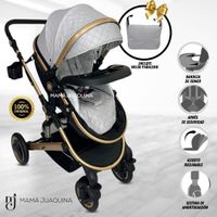Coche Moisés «LUMIERE» Con Bolso Pañalero - Gris