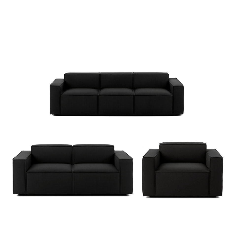 Juego de Sala Vitoriano 3-2-1 - Negro