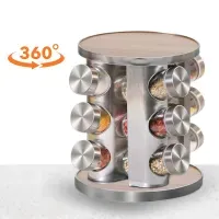 Set x12 Condimenteros Giratorio con Madera-90390401 (JYA)