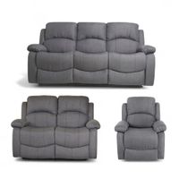 Juego De Sala Reclinable Pietro 3-2-1 Cuerpos Gris