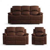 Juego De Sala Reclinable Pietro 3-2-1 Cuerpo Marron