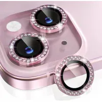 Micas de Camara Individuales Piedras Rosado para Iphone 13 / 13 Pro Max