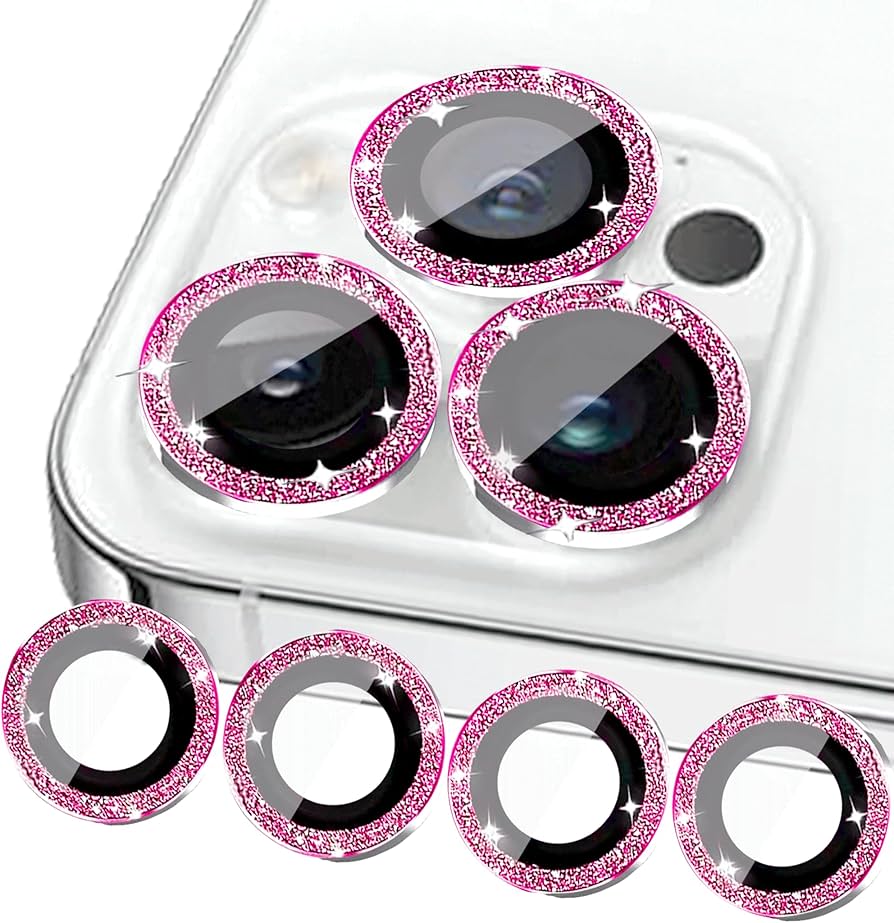 Micas de Camara Individuales Piedras Rosado para Iphone 12 Pro
