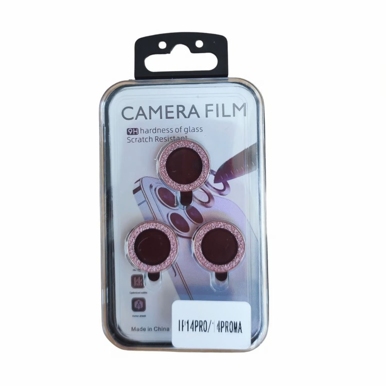 Micas de Camara Individuales Escarcha Rosado para Iphone 15/ 15 Plus