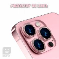Micas de Camara Individuales Piedras Rosado para Iphone 14 Pro / 14 Pro Max