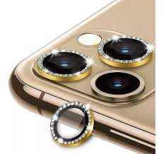 Micas de Camara Individuales Piedras Dorado para Iphone 14 / 14 Plus