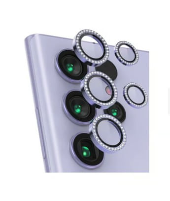 Micas de Camara Individuales Piedras Lila para Samsung S24 Plus