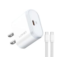 CARGADOR DE 20W CARGA RAPIDA Q111 USB-C INCLUYE CABLE USB-C A USB-C