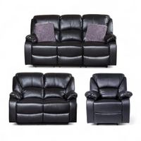 Juego De Sala Reclinable Davis 3-2-1 Cuerpos Negro