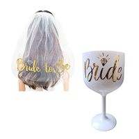 Set de copa blanca y velo bride to be para la novia despedida de soltera