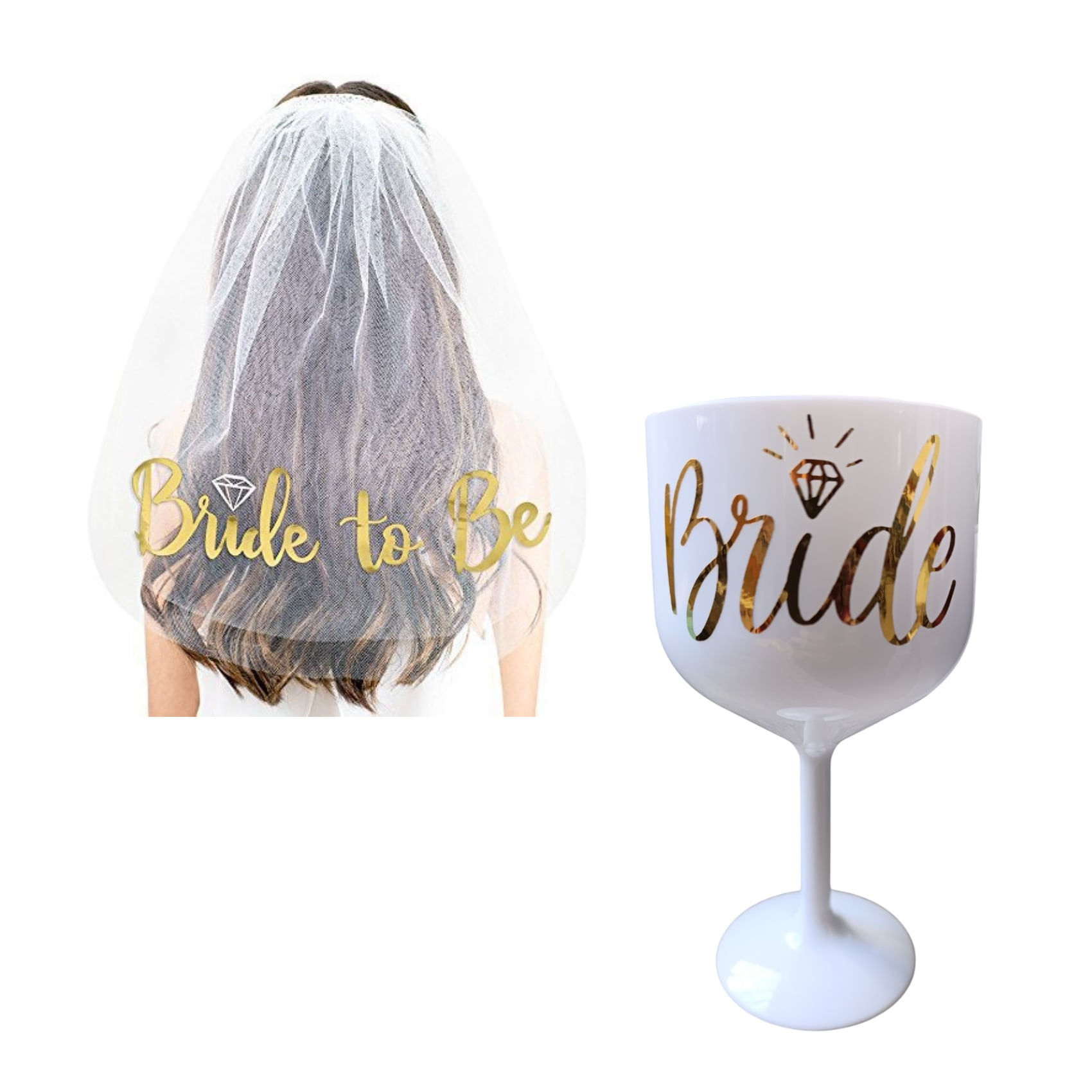 Set de copa blanca y velo bride to be para la novia despedida de soltera