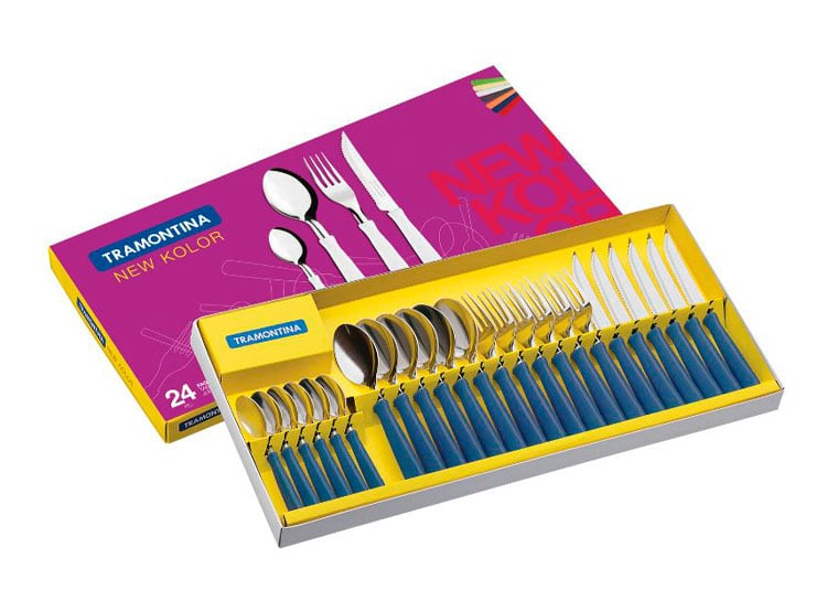 SET CUBIERTOS TRAMONTINA NEW KOLOR 24 PIEZAS - 10286395 (JYA)