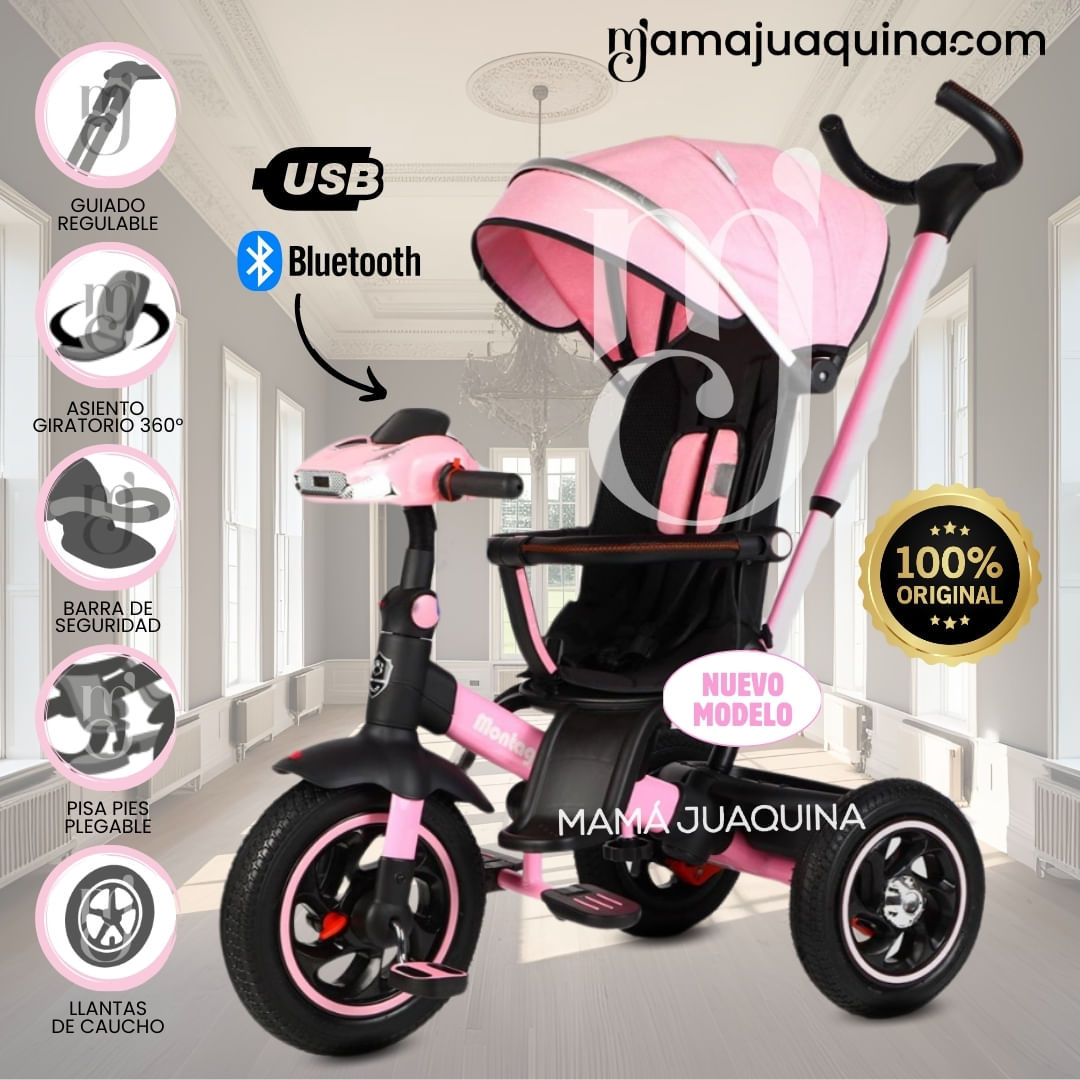 Triciclo Guiador para Niños «BUMER» Rosa