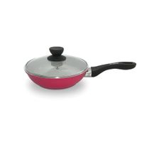 SARTEN CERAMICA ROJA RECORD 24 CM DIAMETRO CON TAPA