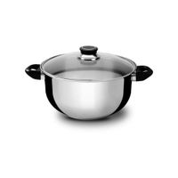 OLLA RECORD DE ACERO INOXIDABLE MILENIUM 18 CM CON TAPA DE VIDRIO