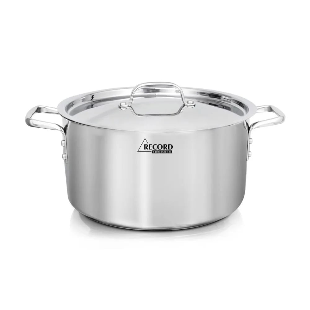 OLLA PROFESSIONAL RECORD DE ACERO INOXIDABLE CON TAPA 22 CM