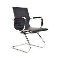 Silla De Oficina Fija Interlocutora Boss Color Negro Ofideas