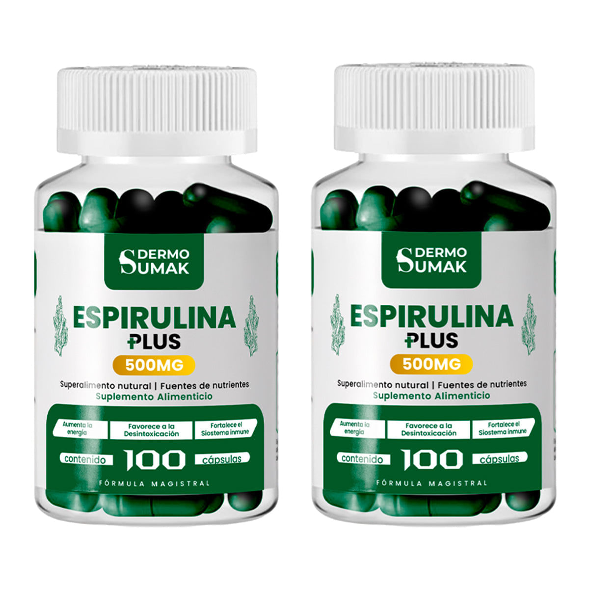 Espirulina Plus 500mg -100 Cap - Dermo Sumak 2 und