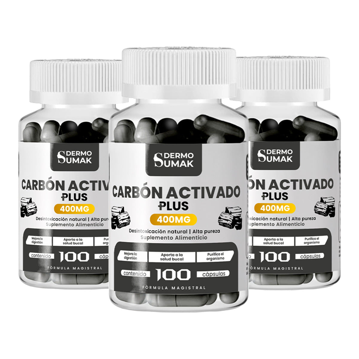 Carbon Ac Plus 400mg -100 Cap - Dermos Sumak 3 und
