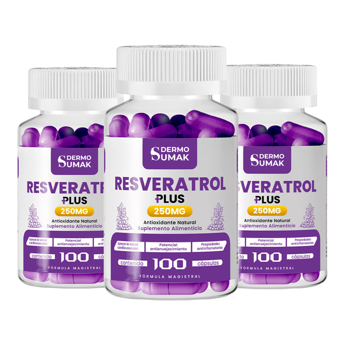 Resveratrol Plus 250mg -100 Cap - Dermo Sumak 3 und