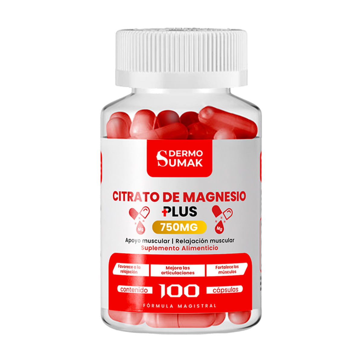 Citrato de Magnesio 100mg -100 Cap - Dermo Sumak
