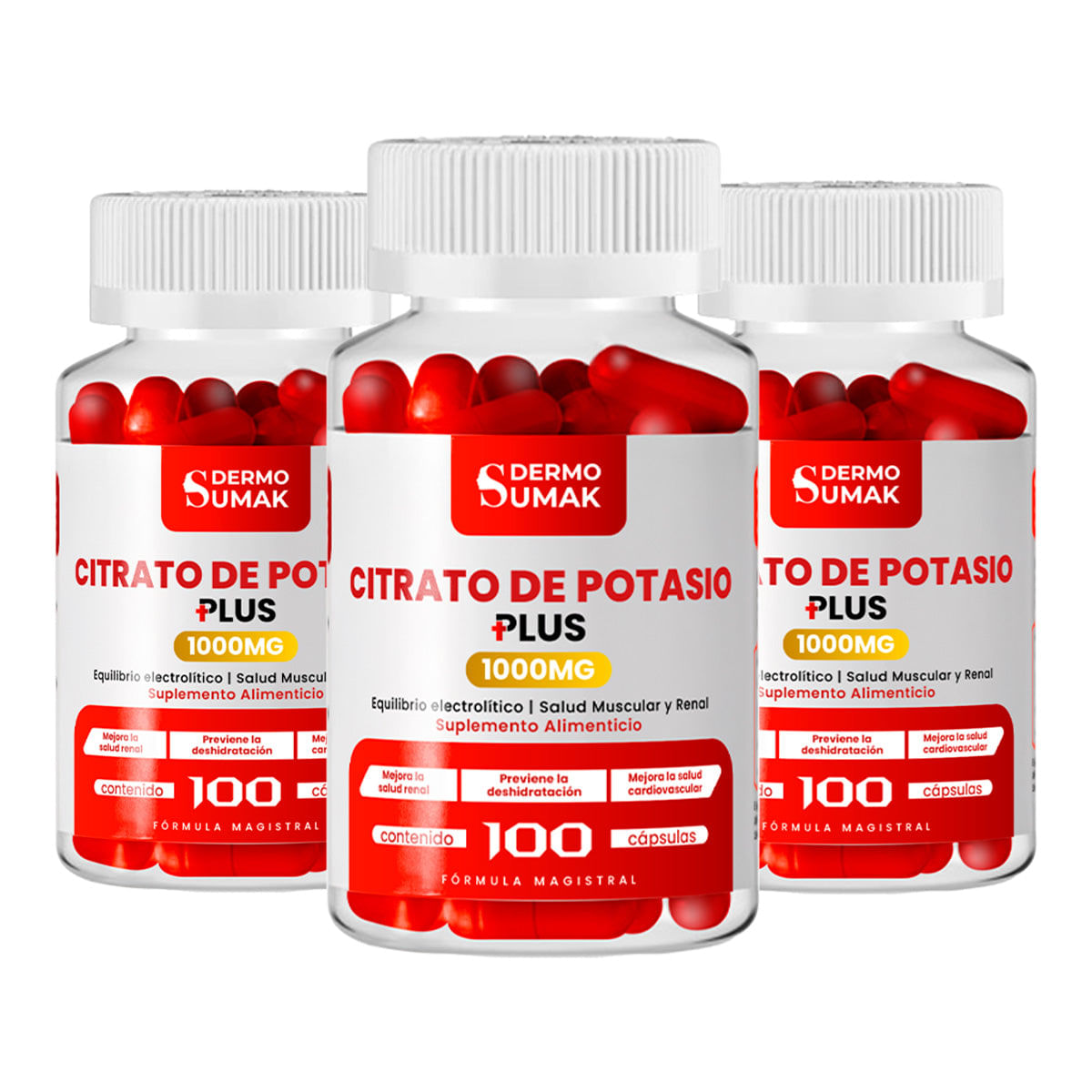 Citrato de Potasio 100mg -100 Cap - Dermo Sumak 3 und