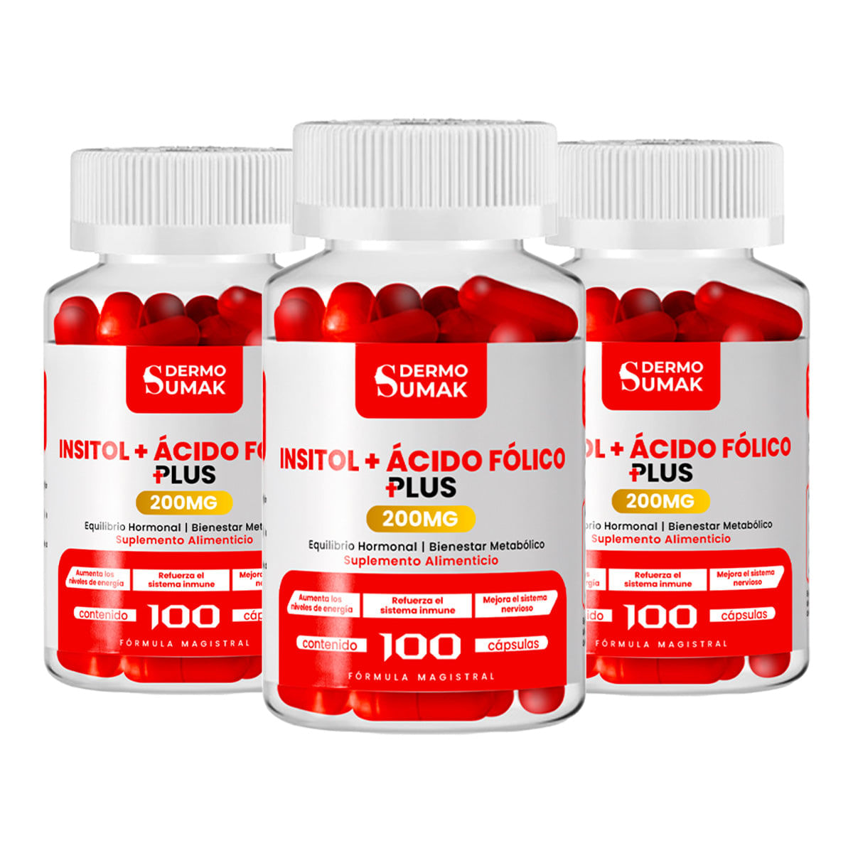 Inositol Acido Folico 100mg - 100 Cap - Dermo Sumak 3 und