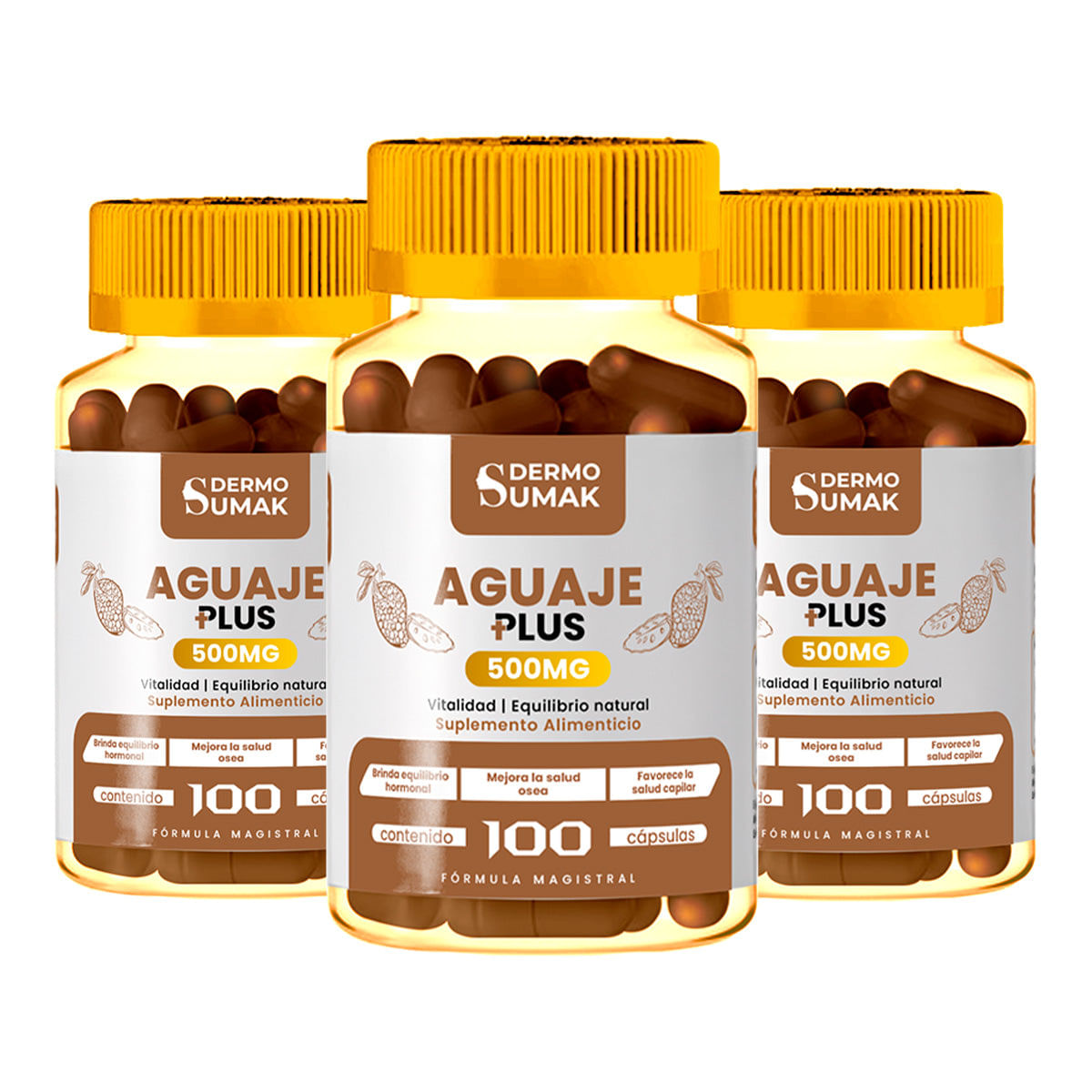 Aguaje Plus 100mg - 100 Cap - Dermo Sumak 3 und