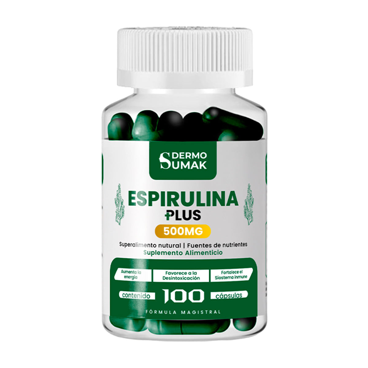 Espirulina Plus 500mg -100 Cap - Dermo Sumak