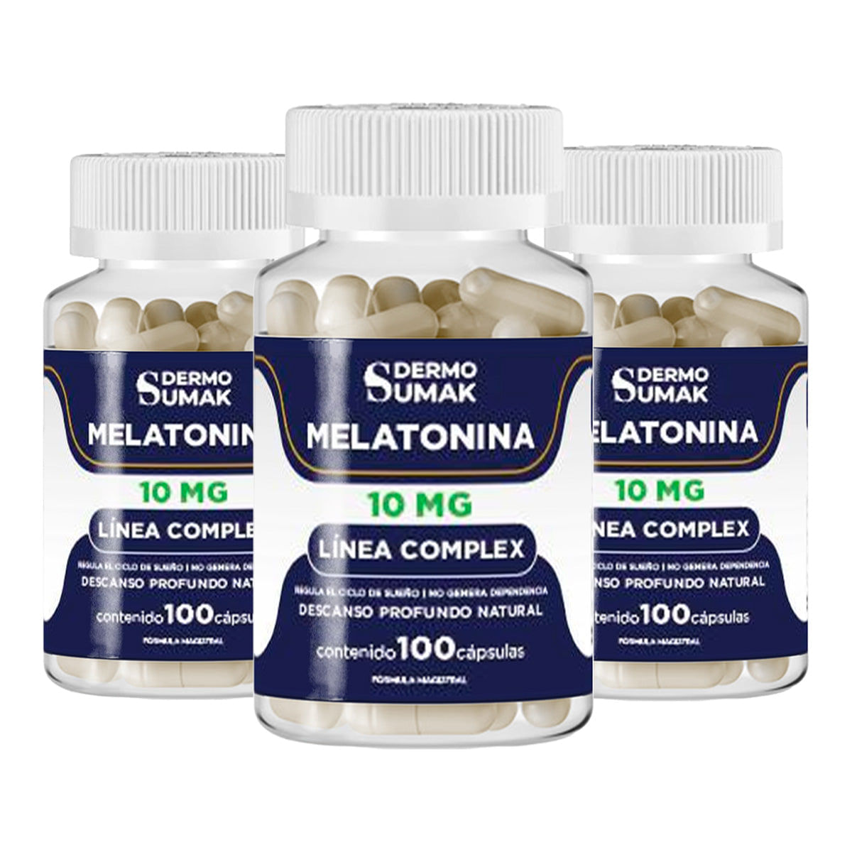 Melatonina 10mg - 100 Cap - Dermo Sumak 3 und