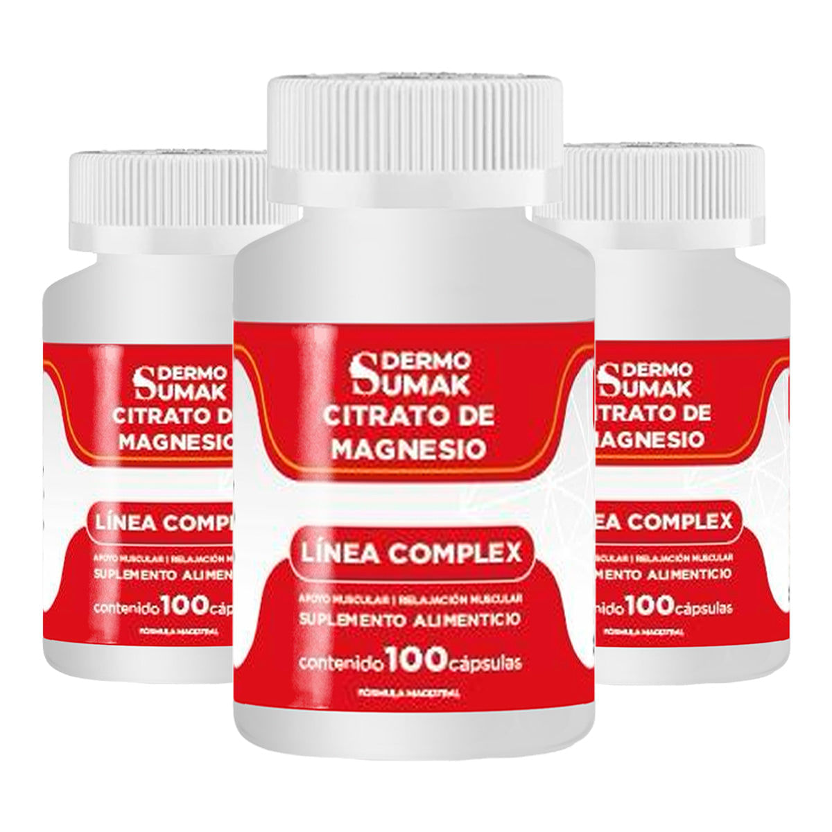 Citrato Complex de Magnesio Energia Natural 400mg - 100 Cap - Dermo Sumak 3 und