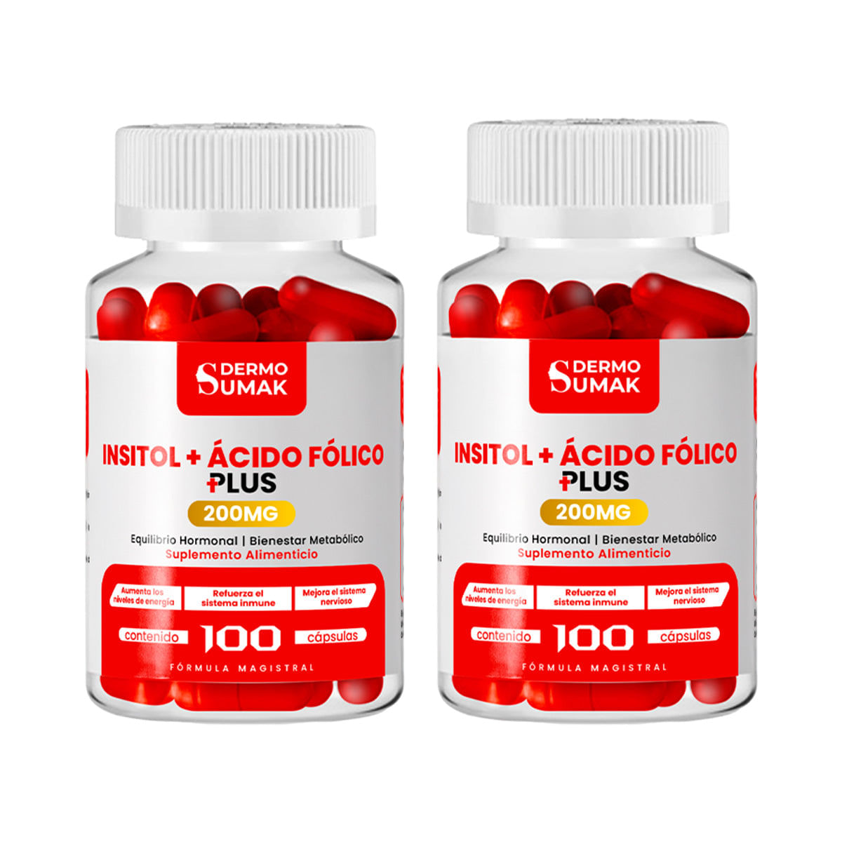 Inositol Acido Folico 100mg - 100 Cap - Dermo Sumak 2 und