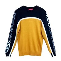 Sueter o Chompa para Hombre Guess Kortez Logo - Amarillo Talla L
