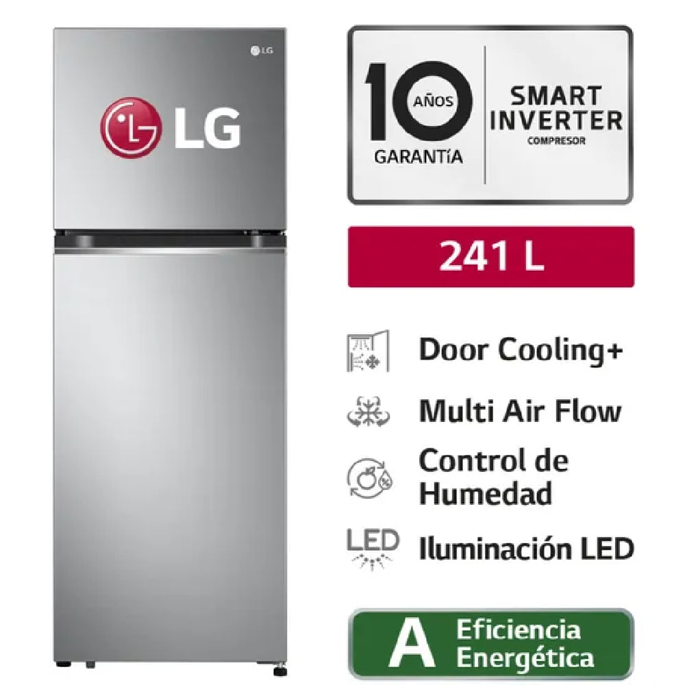 Refrigeradora LG GT24BPP Top Freezer 241L Door Cooling