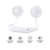 VENTILADOR DE CUELLO PÓRTATIL RECARGABLE - BLANCO