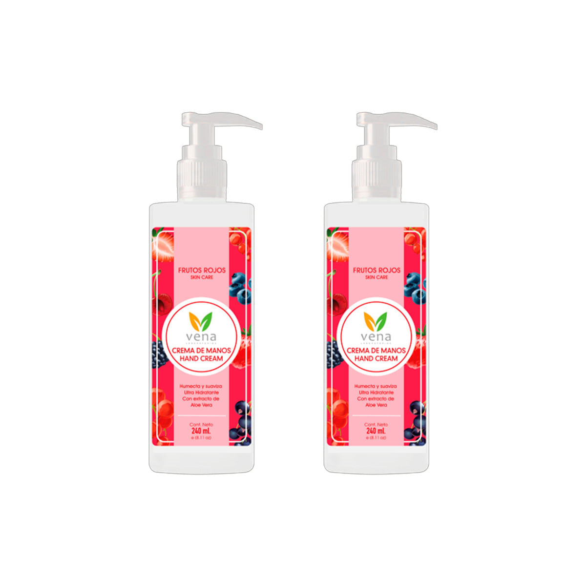 Crema de Manos con Extracto de Frutos Rojos 240ml Vena 2 und
