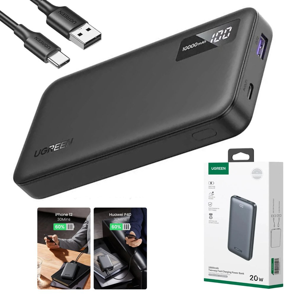 Power Bank Ugreen 10.000mah Usb 22.5w Tipo C 20wpd C Rapida