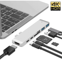 7 en 1 tipo C a HDMi USB 3.0 + TF Micro SD Lector de tarjetas hub