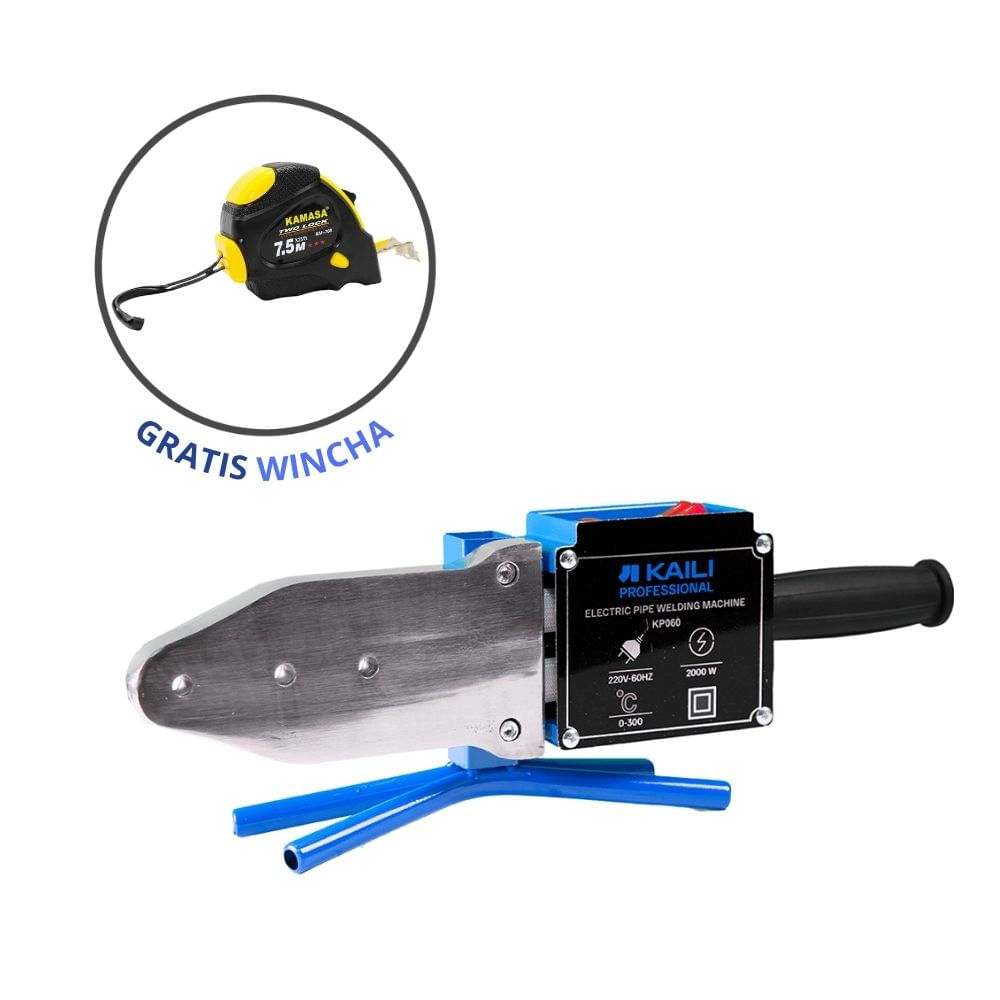 Soldador Termofusible 2000W KP060 + Wincha 7.5Mx25M KM708