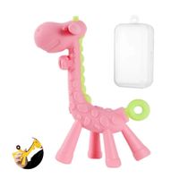 Mordedor Jirafa Rosado para bebe con estuche