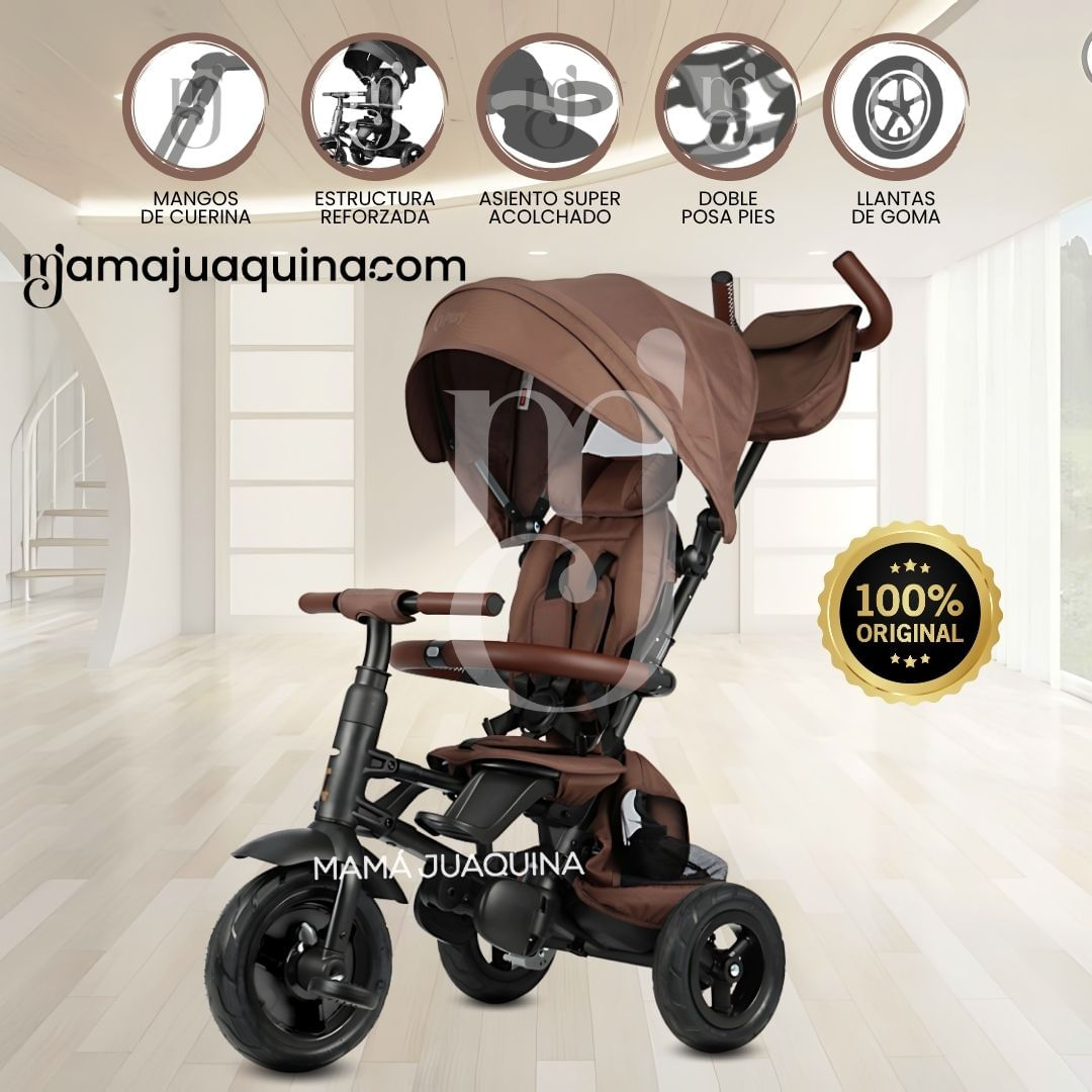 Triciclo Guiador para Niños «RITO PREMIUM» Coffee