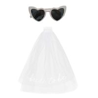 Set de lentes corazón y velo blanco para la novia despedida de soltera