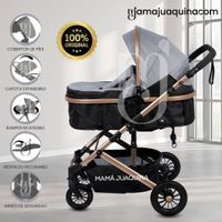 Coche Cuna Moisés de Lujo «MILLION COMFORT» Gris