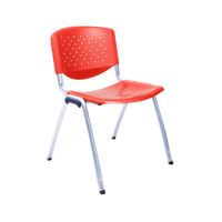 Silla Fija De Visita Prisma Rojo Tubo Gris Ofideas