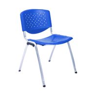 Silla Fija De Visita Prisma Azul Tubo Gris Ofideas